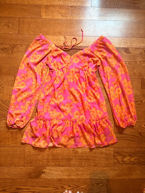 Peach Love California Dresses & Skirts - Peach Love California Pink with Orange Floral Print Dress